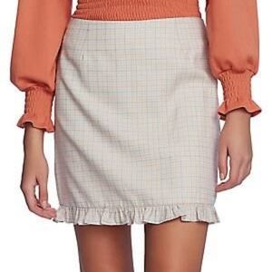 NWT 1. State Plaid Ruffle Trim Mini Skirt